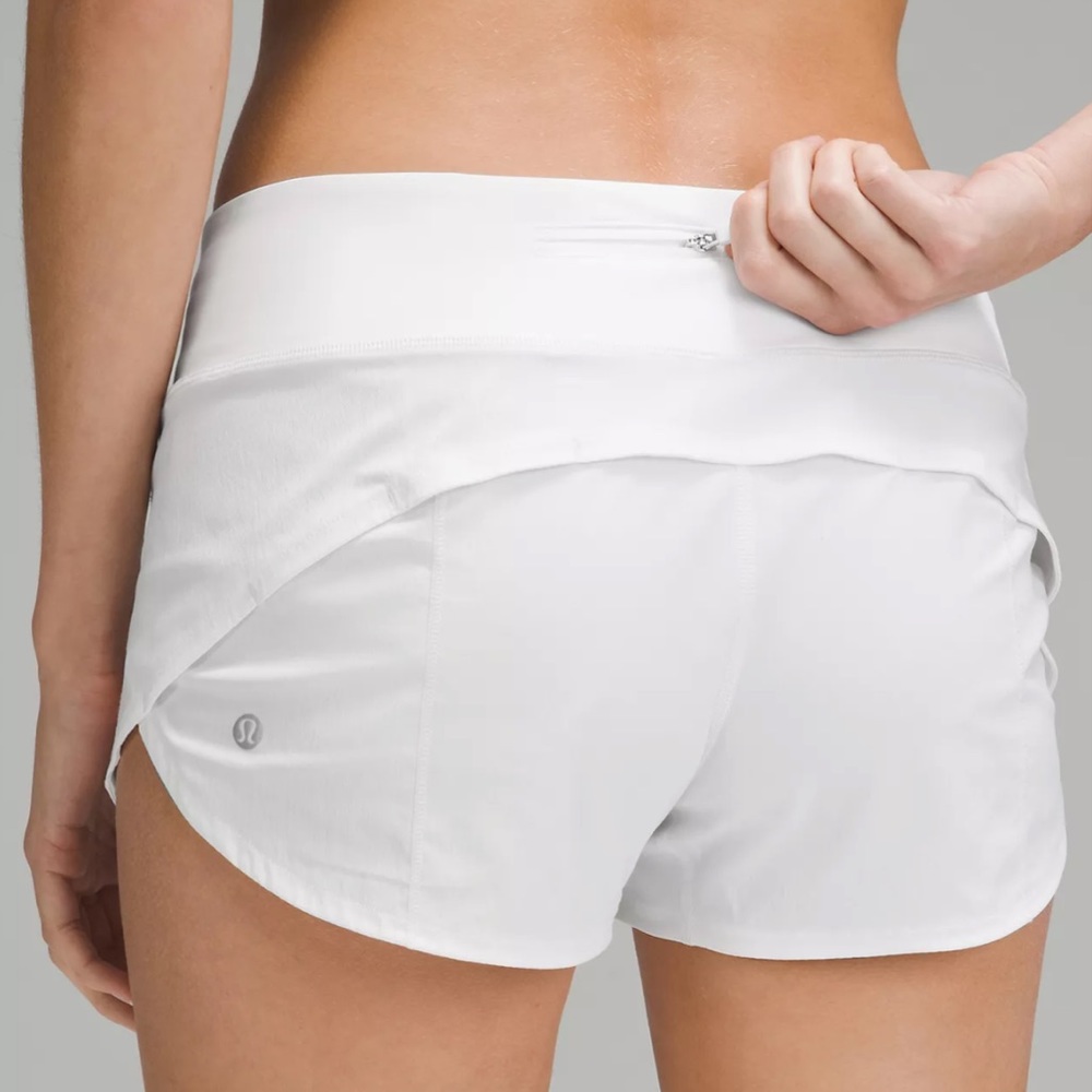 Lululemon white speed up shorts